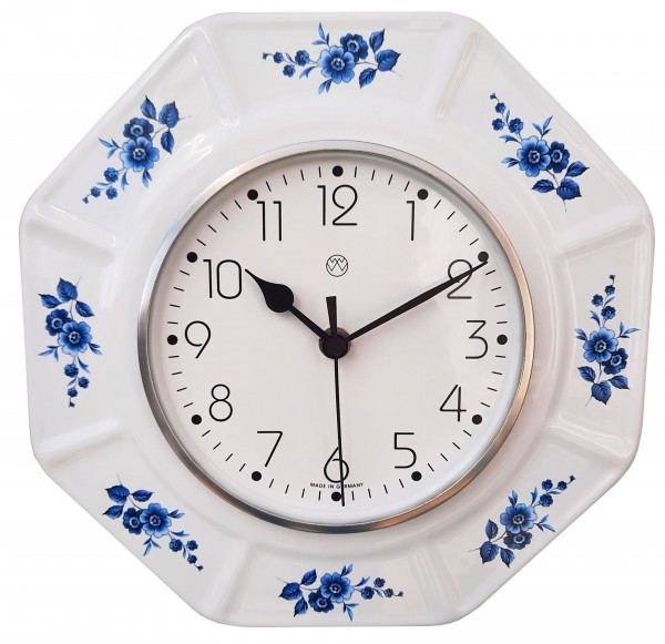 Funk-Küchenuhr / blaue Blume