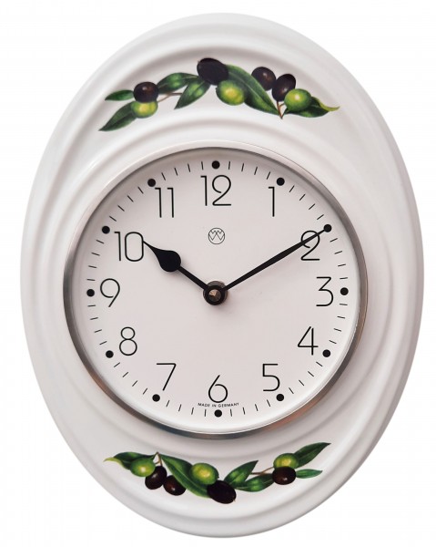 Quarz-Küchenuhr / Oliven, schwarz-grün