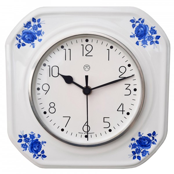 Funk-Küchenuhr / blaue Blume