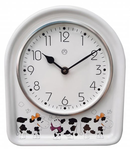 Quarz-Küchenuhr / Kühe mit Schleife