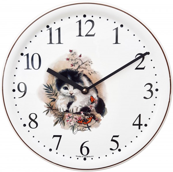 Keramik-Uhr Dekor / Katze