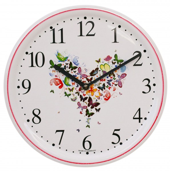 Keramik-Uhr / Schmetterlinge
