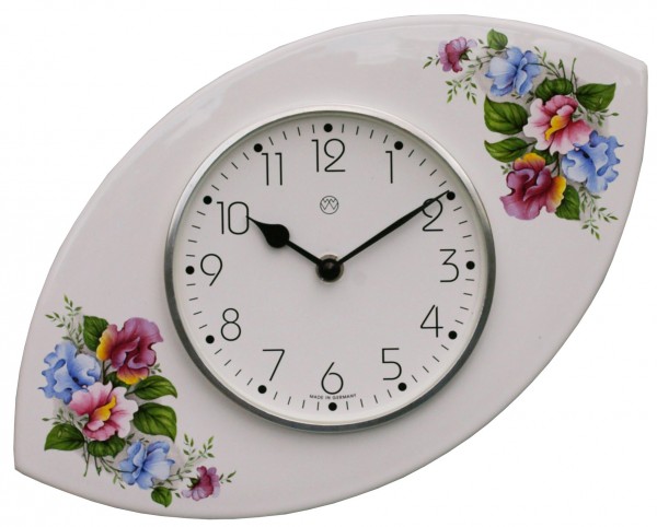 Quarz-Küchenuhr / Blumendekor