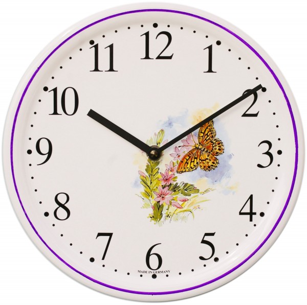Keramik-Uhr Dekor / Schmetterling