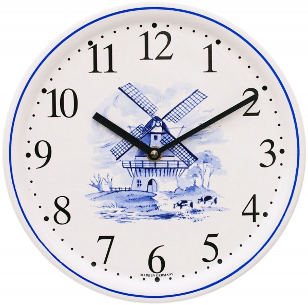 Keramik-Uhr Dekor / Windmühle