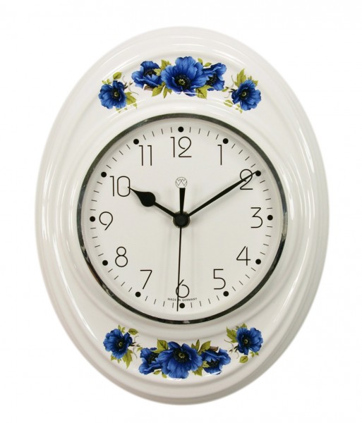 Funk-Küchenuhr Dekor/blaue Mohnblume