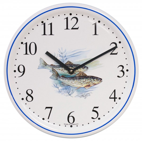 Keramik-Uhr / Fische