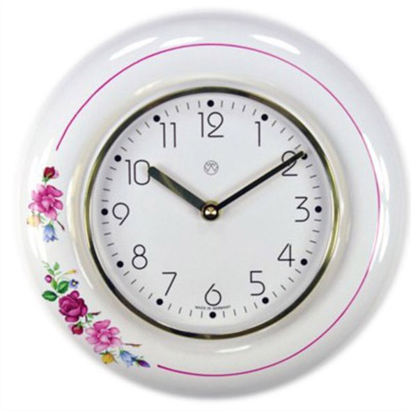 Quarz-Küchenuhr / Blumenranke
