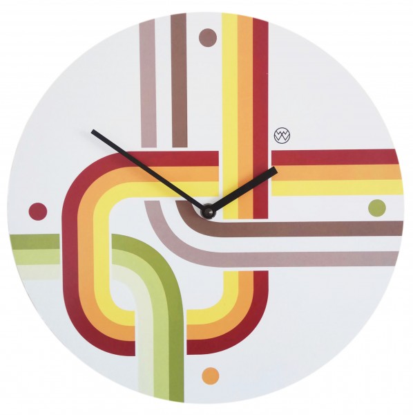 Quarz-Wanduhr Retro-Look / weiß