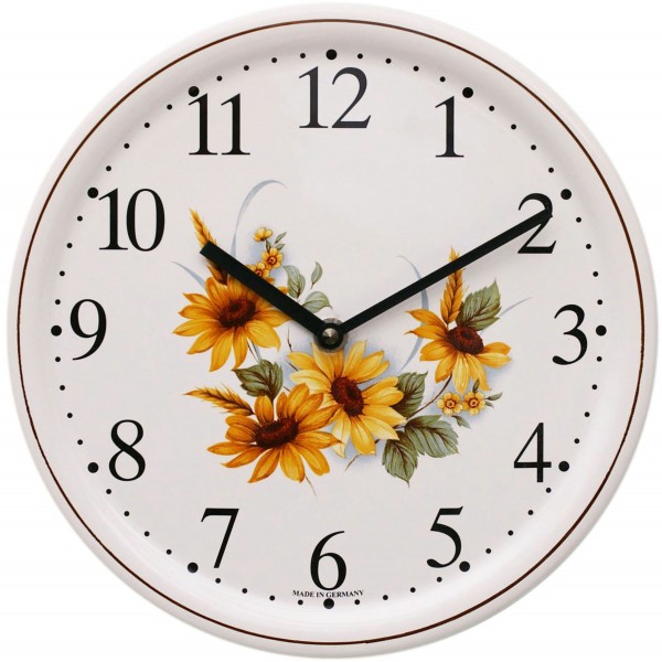 Keramik-Uhr / Sonnenblume