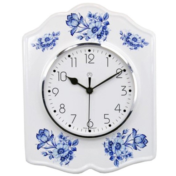 Funk-Küchenuhr / blaue Blume