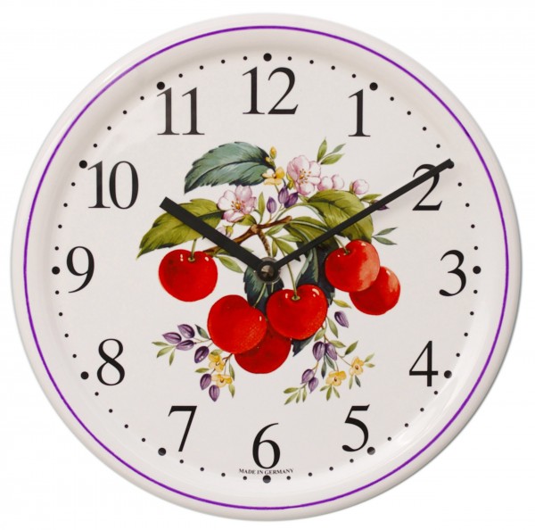 Keramik-Uhr / Kirschen