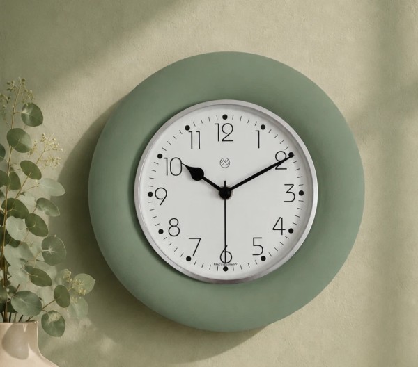 Funk-Küchenuhr, Kreidefarbe, Grün