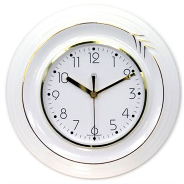 Funk-Küchenuhr / weiß-gold