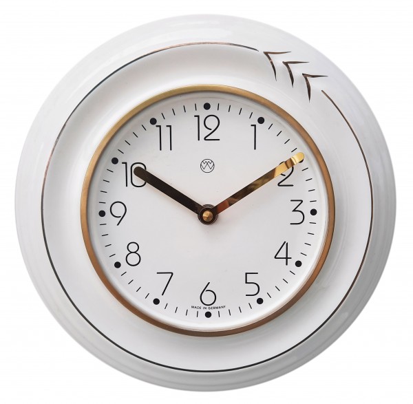 Quarz-Küchenuhr / weiß-gold