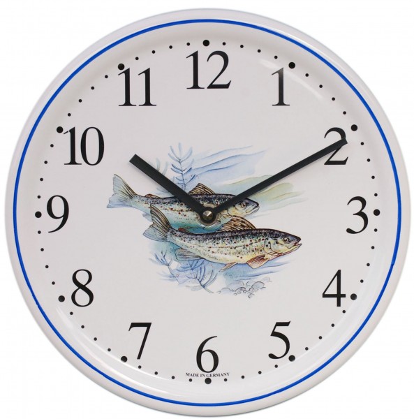 Keramik-Uhr / Fische