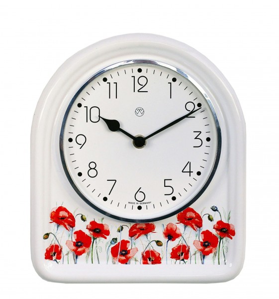 Quarz Küchenuhr Dekor/Mohnblumen