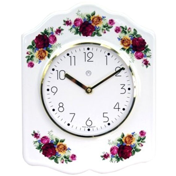 Quarz-Küchenuhr / bunte Rosen