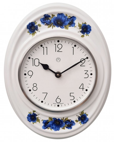 Quarz-Küchenuhr Dekor / blaue Mohnblume
