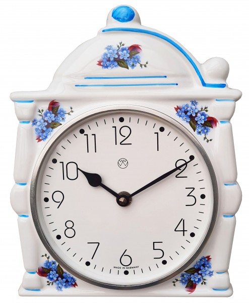 Quarz-Küchenuhr / Mühle mit Vergissmeinnicht