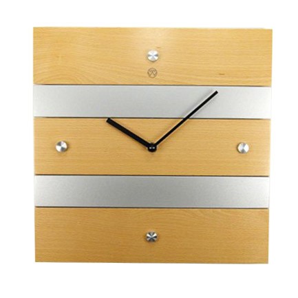 Holz - Wanduhr - Amanda hell / silber