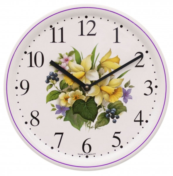 Keramik-Uhr / Blumenstrauß
