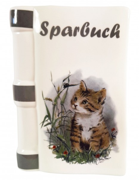 Spardose / Motiv Katze, braun