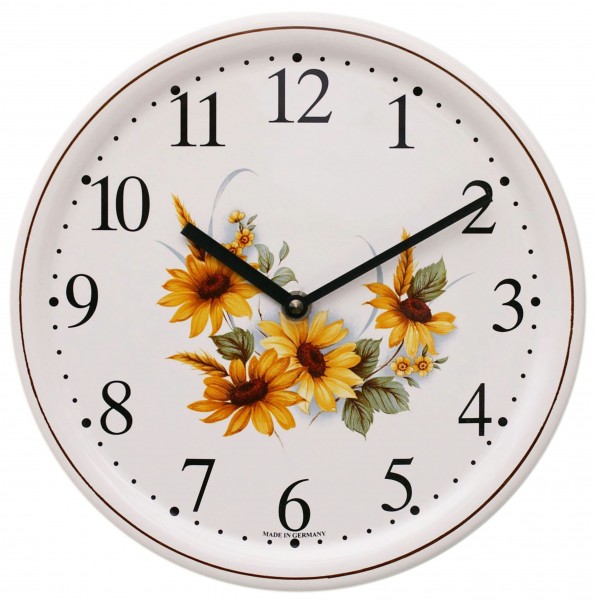 Keramik-Uhr Dekor / Sonnenblume