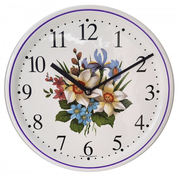 Keramik-Uhr / Blumen