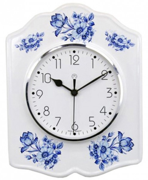 Funk-Küchenuhr / blaue Blume