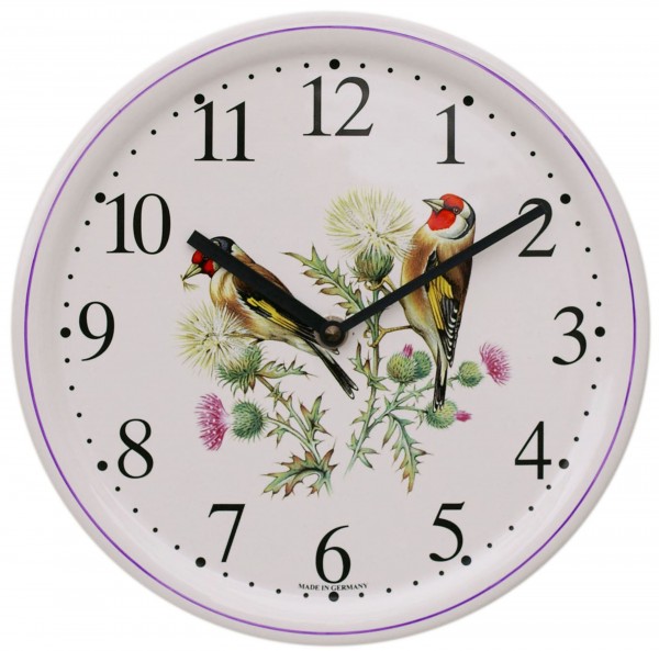 Keramik-Uhr / Vögel