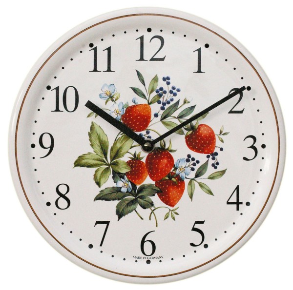 Keramik-Uhr Dekor / Erdbeeren
