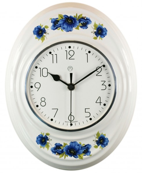 Funk-Küchenuhr / blaue Mohnblume
