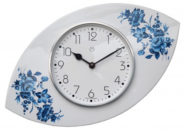 Quarz-Küchenuhr Dekor / blaue Blume