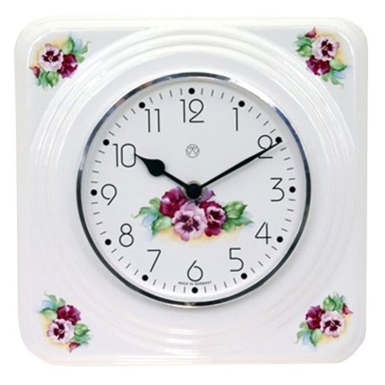 Quarz Küchenuhr Dekor/Stiefmütterchen