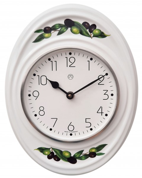 Quarz-Küchenuhr / Oliven schwarz-grün