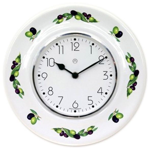 Quarz-Küchenuhr / Oliven schwarz-grün