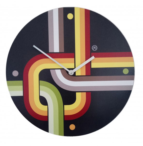 Quarz-Uhr Retro-Look/ schwarz