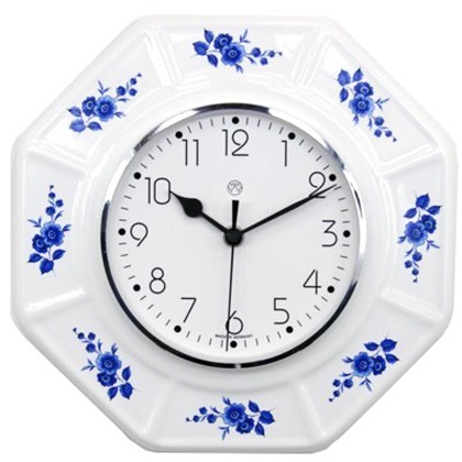 Funk-Küchenuhr / blaue Blume