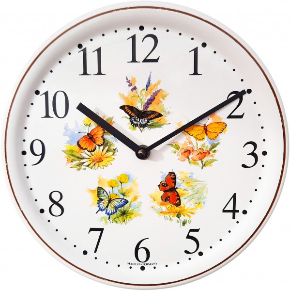 Keramik-Uhr Dekor / Schmetterlinge