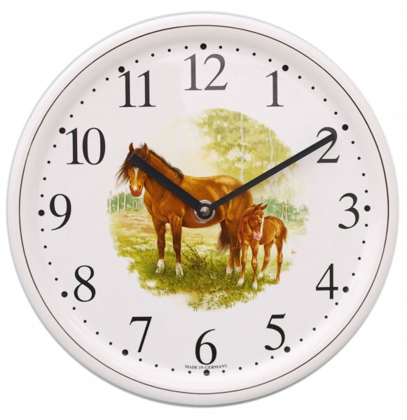 Keramik-Küchenuhr / Pferd stehend