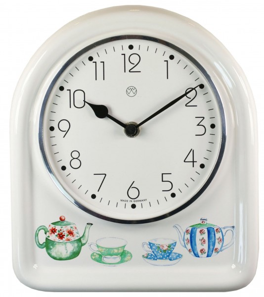 Quarz-Küchenuhr Kanne grün-blau