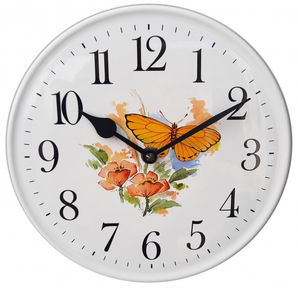 Keramik-Uhr / Schmetterling