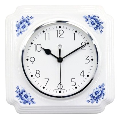 Funk-Küchenuhr / blaue Blüten