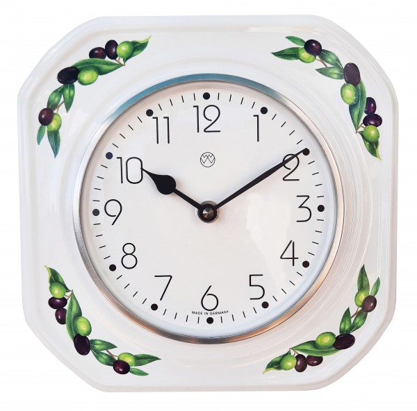 Quarz-Küchenuhr / Oliven, schwarz-grün