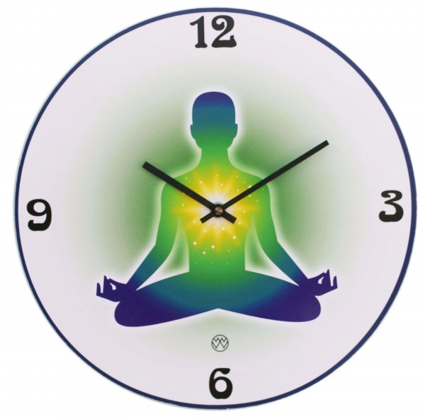 Quarz-Wanduhr / Design-Yoga Mann