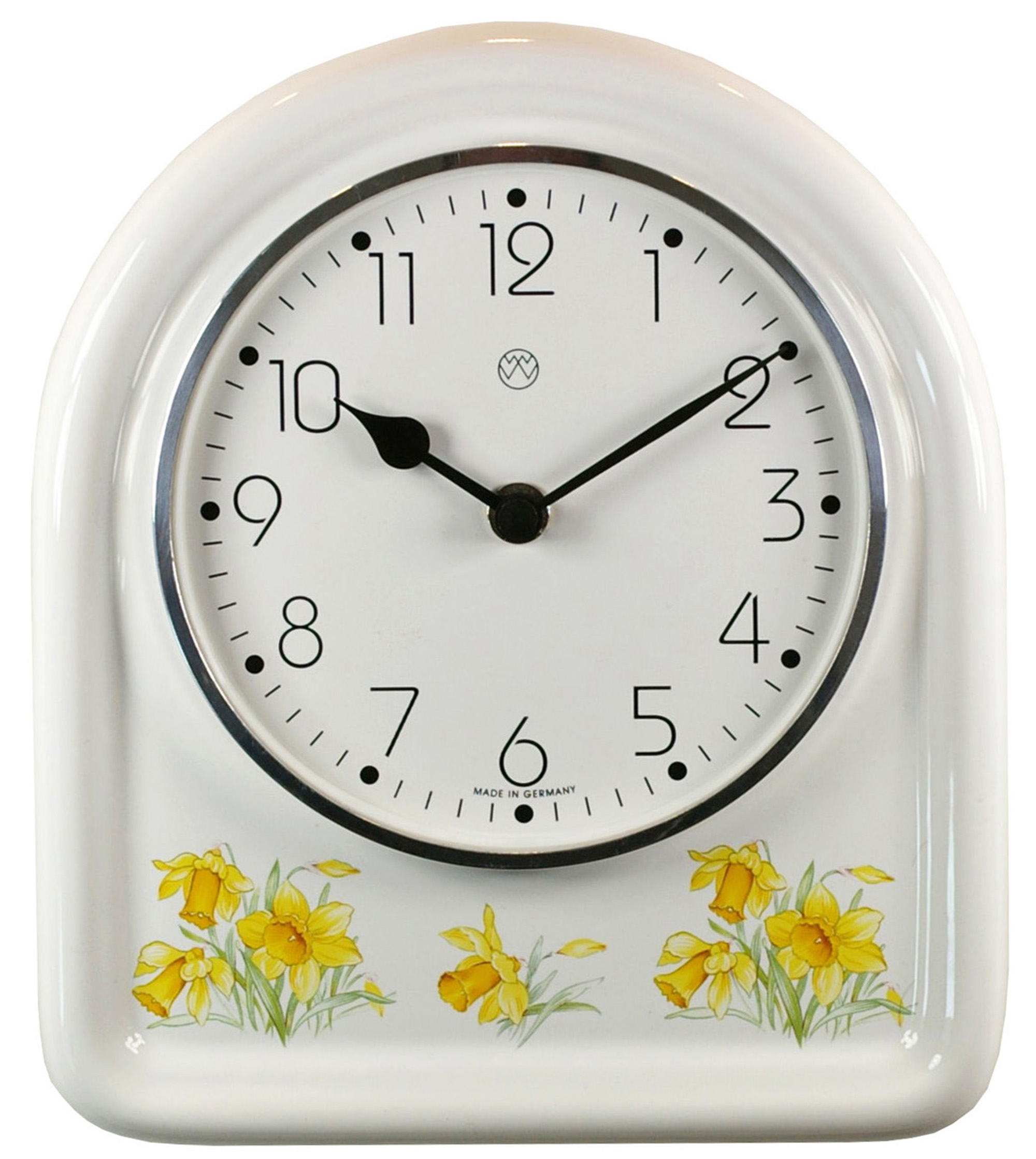 Quarz-Küchenuhr Dekor / Narzissen www.uhren-insel.de | Uhren-Insel.de