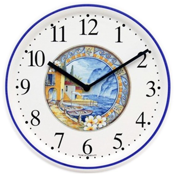 Keramik-Küchenuhr / kleiner Hafen