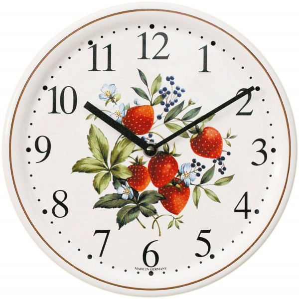 Keramik-Uhr Dekor / Erdbeeren