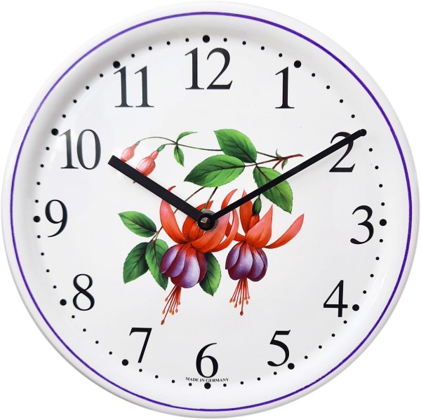 Keramik-Uhr Dekor / Fuchsien